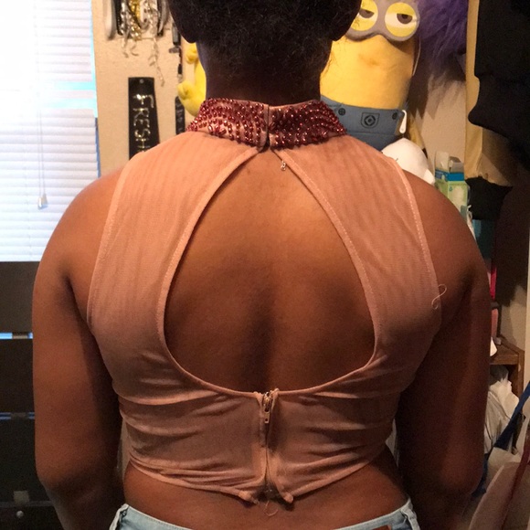 Beautiful maroon & cream 2 piece prom dress - Picture 5 of 8